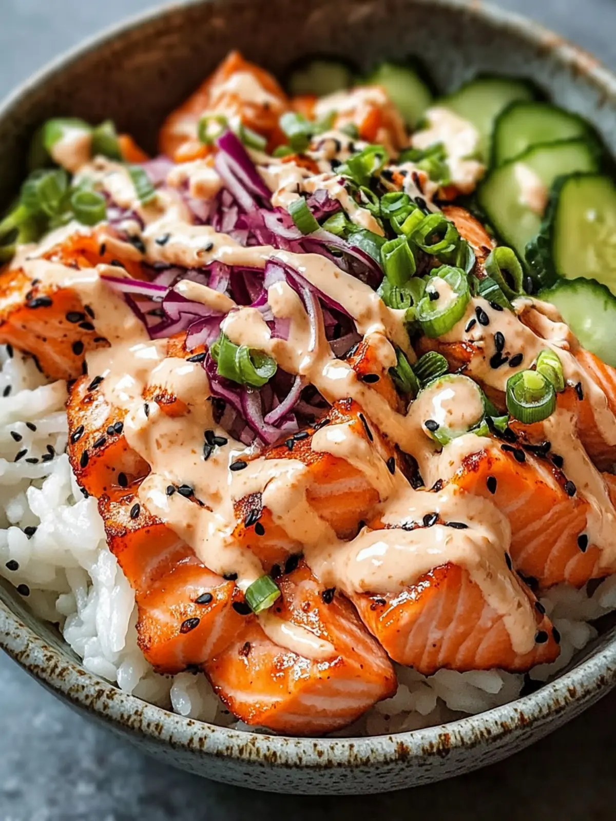 Spicy Salmon Bowl with Creamy Mayo That Ignites Your Tastebuds 5 Spicy Salmon Bowl mit cremiger Mayo Sauce