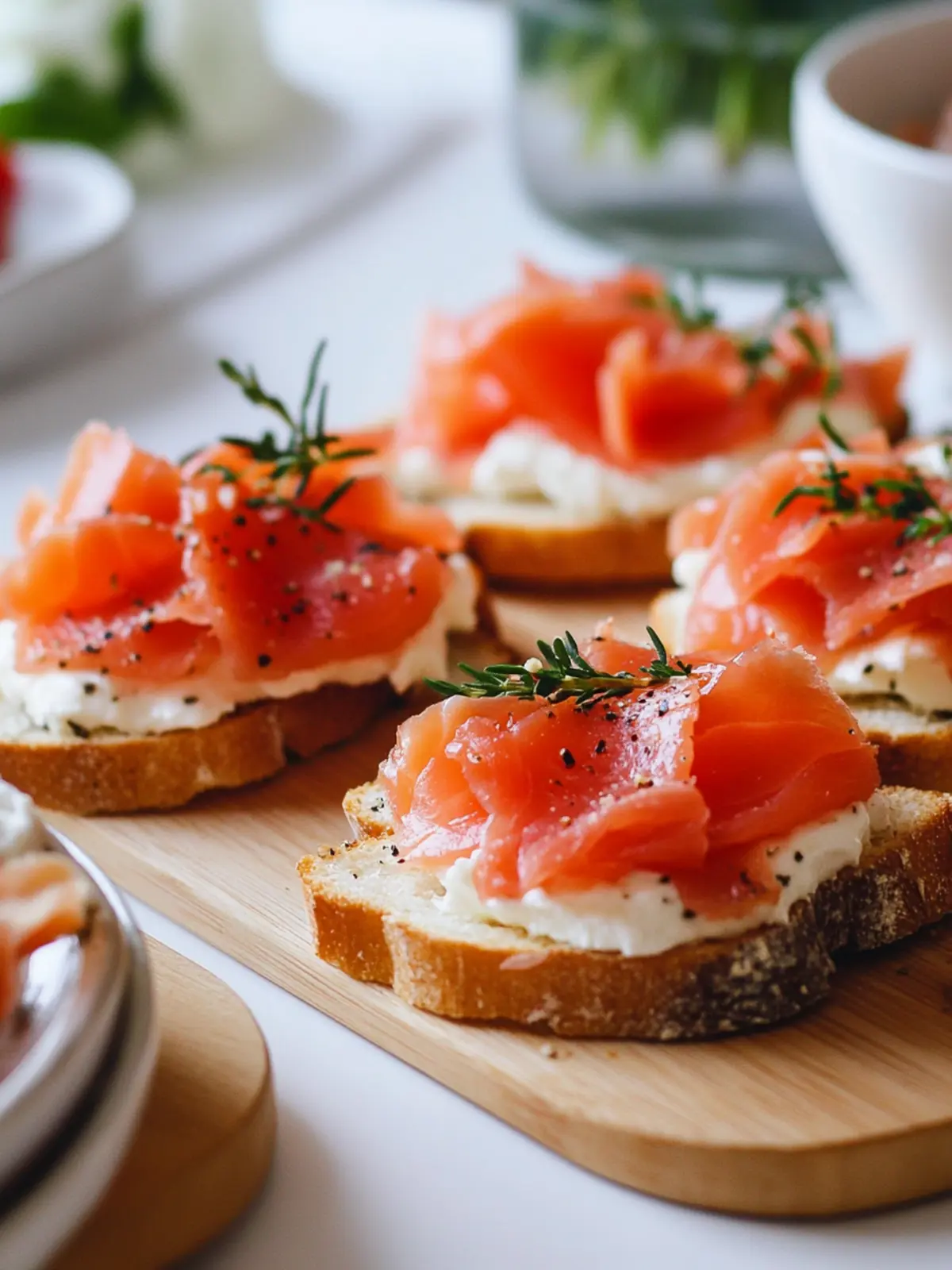 Savory Smoked Salmon Crostini with Creamy Tomato Relish 3 Smoked Salmon Crostini