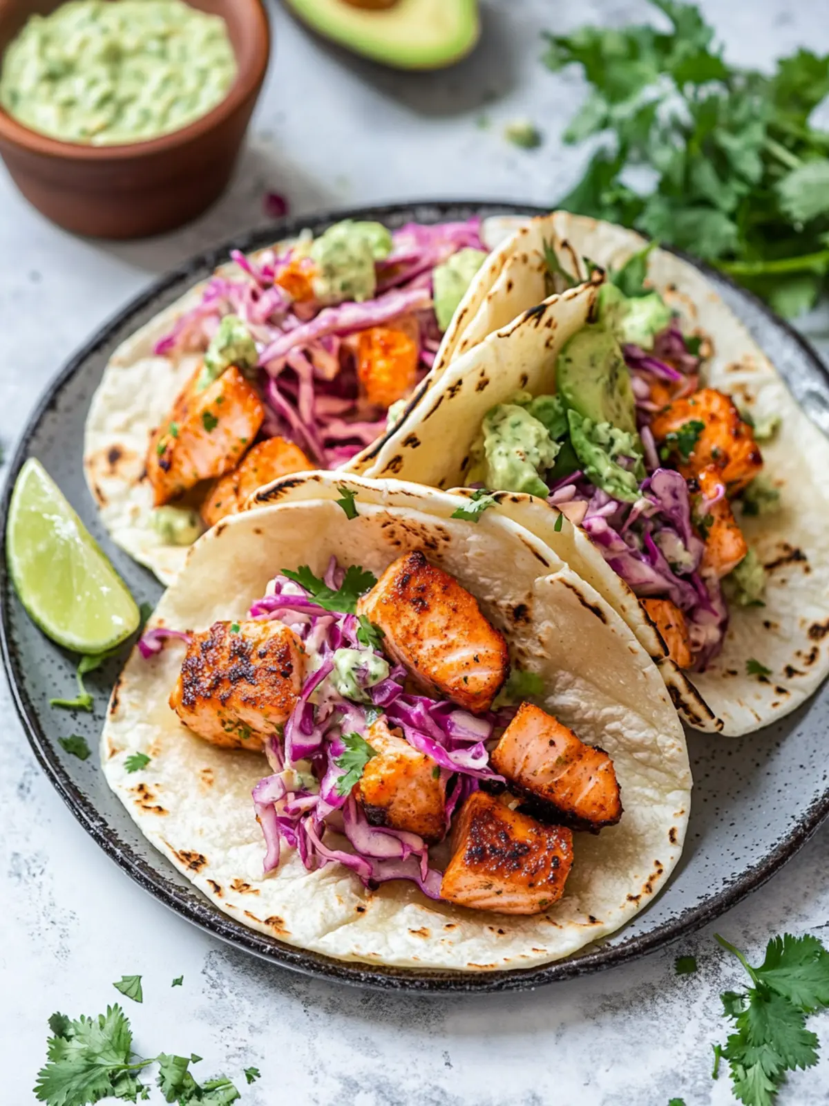 Delicious Salmon Tacos with Creamy Slaw for Taco Night Fun 4 Salmon Tacos with Creamy Slaw
