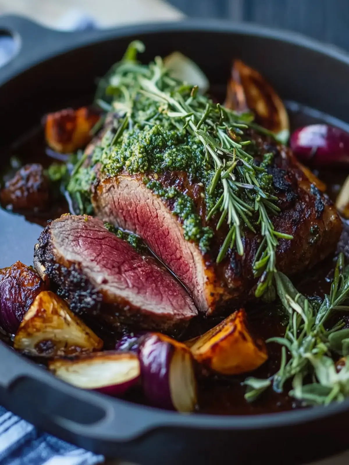 Mouthwatering Roast Lamb With Rosemary, Garlic and Pesto 3 Roast Lamb With Rosemary, Garlic and Pesto