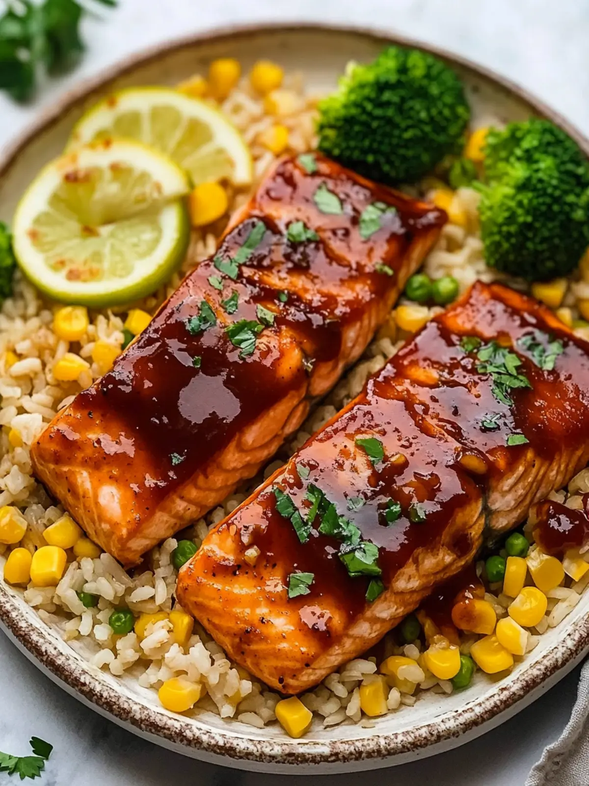 Baked BBQ Salmon with Buttery Corn Rice for a Cozy Night In 5 Baked BBQ Salmon with Buttery Corn Rice