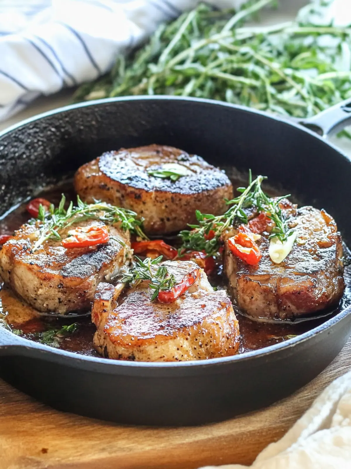 Savory Tuscan Pork Chops with Spinach & Balsamic Twist 4 Tuscan Pork Chops