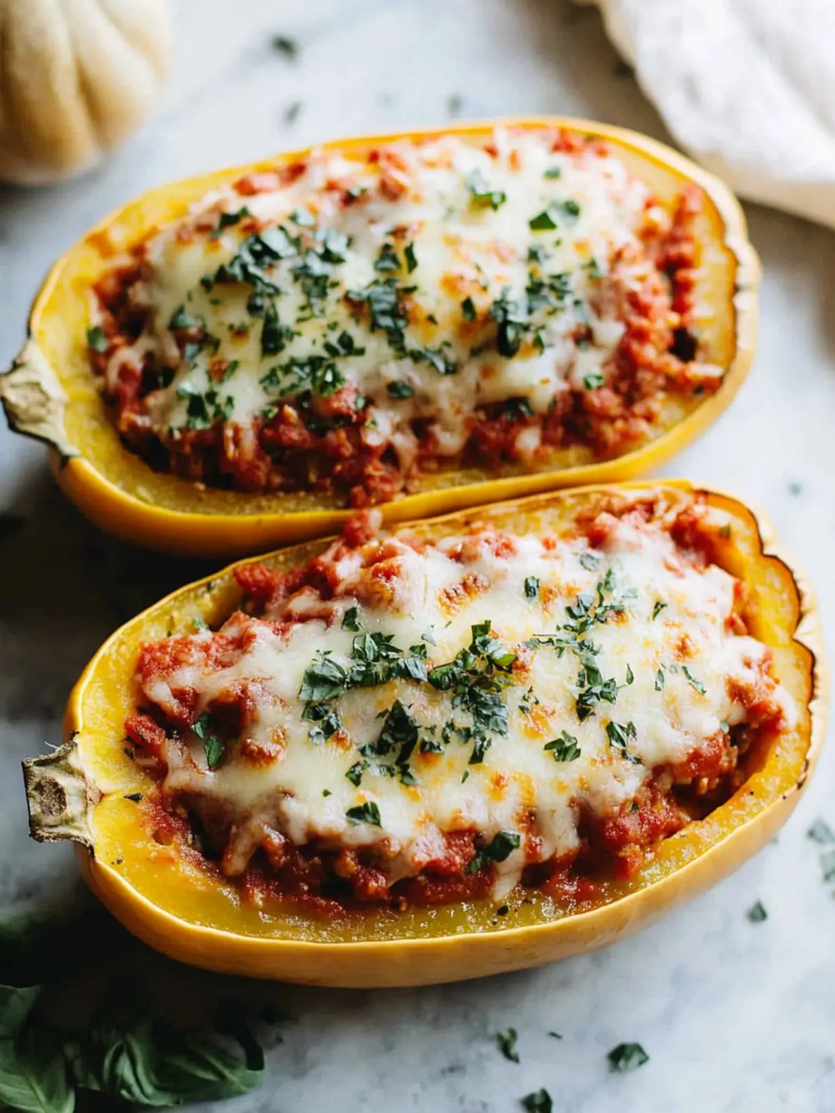 Savory Spaghetti Squash Lasagna Boats Packed with Flavor 2 Spaghetti Squash Lasagna Boats