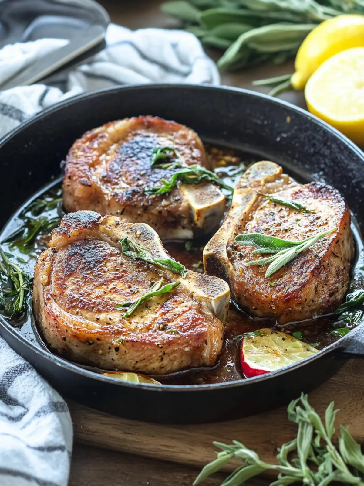Savory Tuscan Pork Chops with Spinach & Balsamic Twist 2 Tuscan Pork Chops