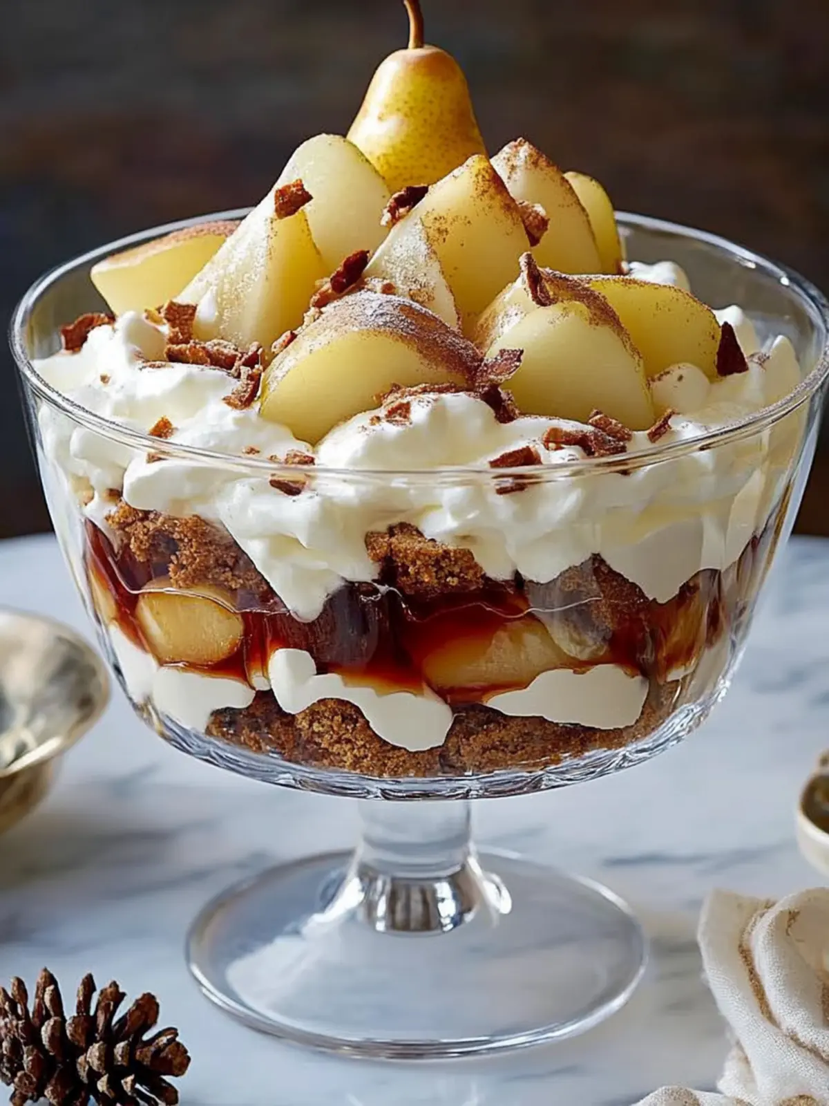 Gingerbread Trifle with Poached Pears and Spiced Cream Delight 4 Gingerbread Trifle with Poached Pears and Spiced Cream