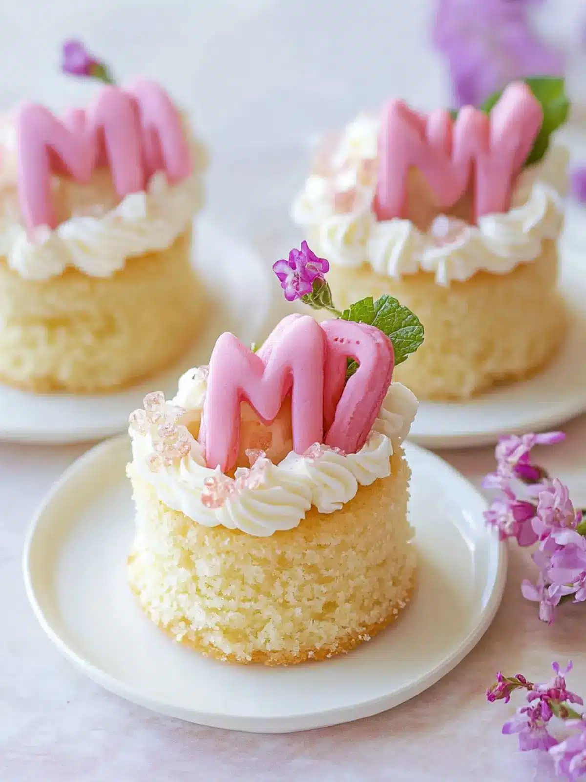 Delicious Mini MOM Cakes Perfect for Celebrating Family Love 4 Mini MOM Cakes