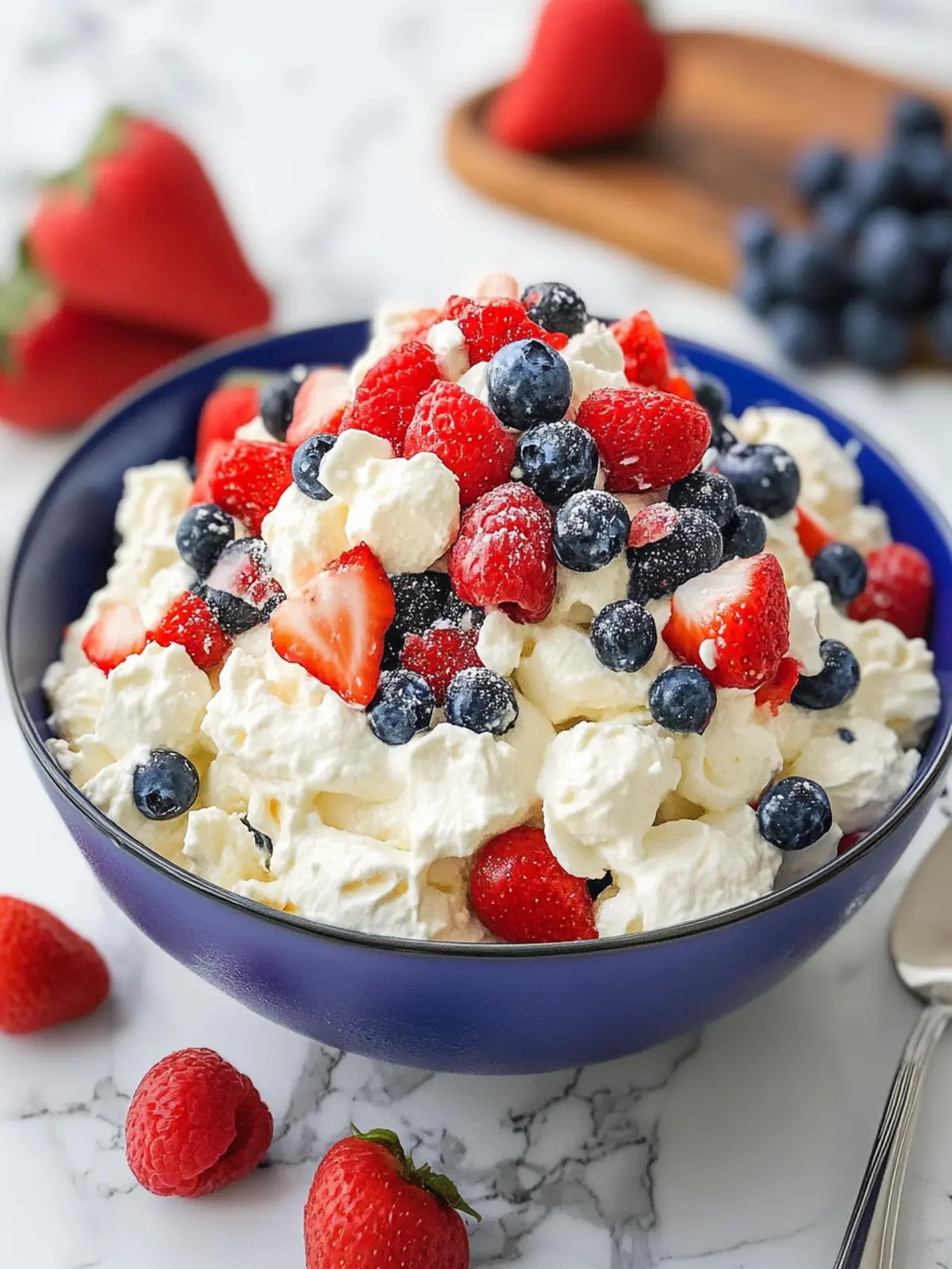 Red, White, and Blue Cheesecake Salad: A Festive Delight 3 Red, White, and Blue Cheesecake Salad