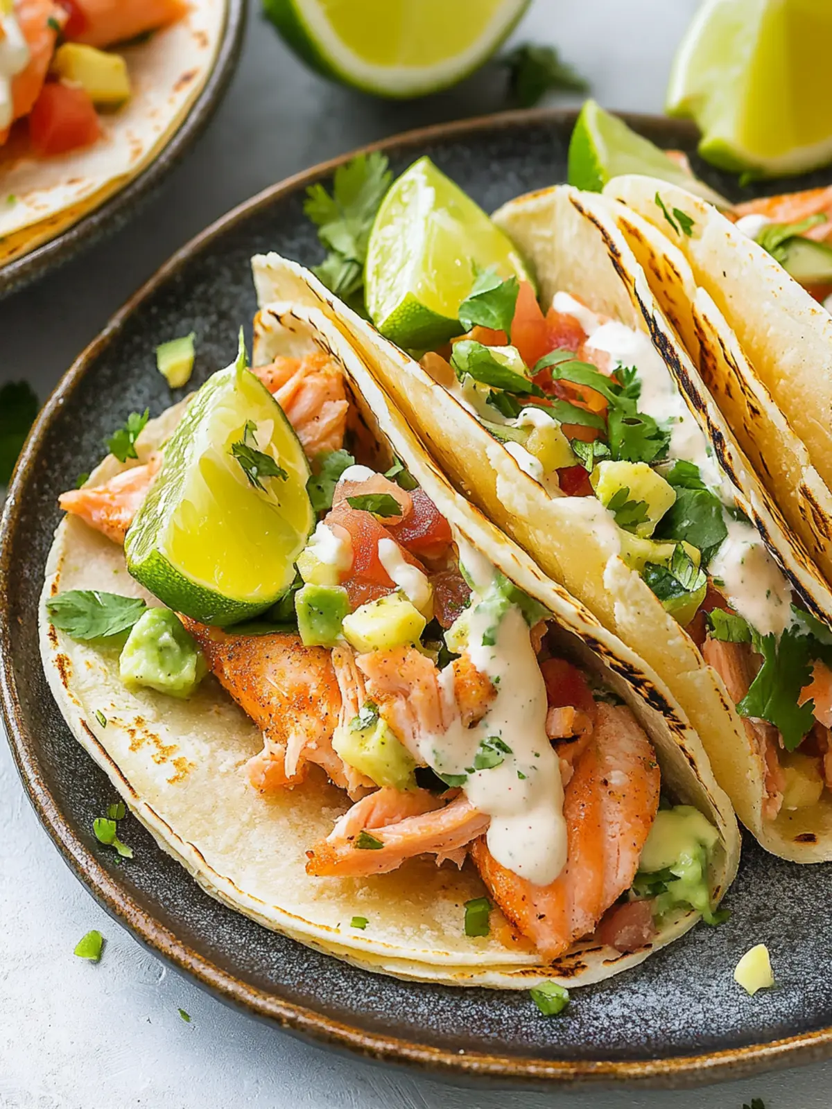 Spicy Salmon Tacos with Zesty Corn Salsa Delight 4 Salmon Tacos