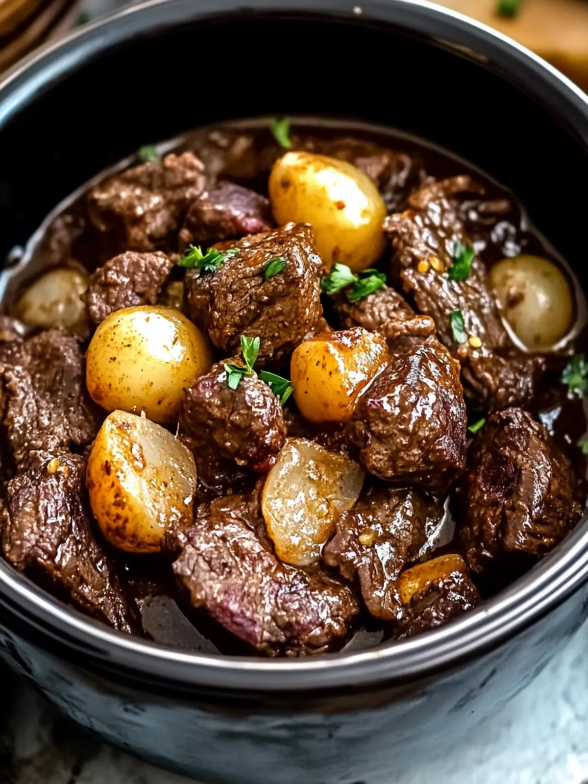 Crockpot Garlic Butter Beef Bites with Baby Potatoes Delight 3 crockpot garlic butter beef