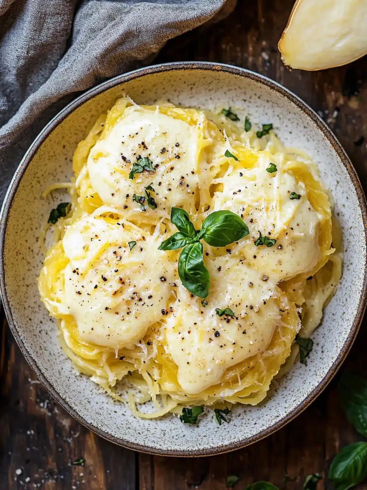 Creamy Spaghetti Squash Alfredo That You'll Crave! 2 Spaghetti Squash Alfredo
