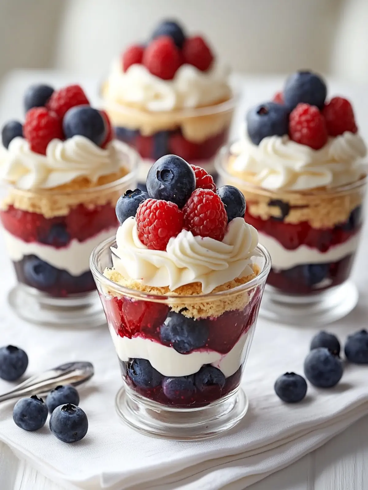 Delicious Red, White, and Blueberry Trifle Cups You’ll Love 3 Red, White, and Blueberry Trifle Cups