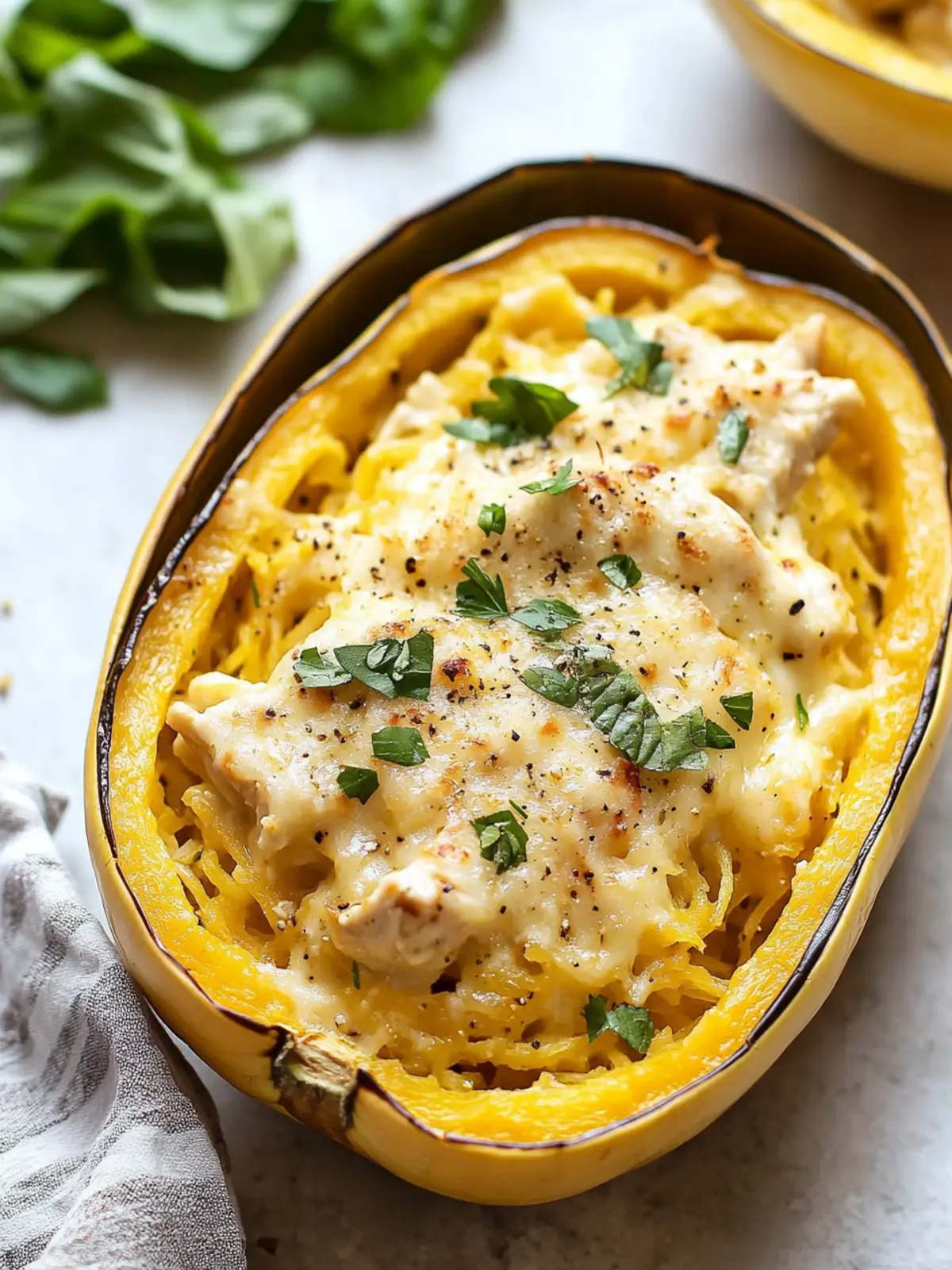 Delicious Chicken Alfredo Spaghetti Squash for Guilt-Free Indulgence 5 Chicken Alfredo Spaghetti Squash
