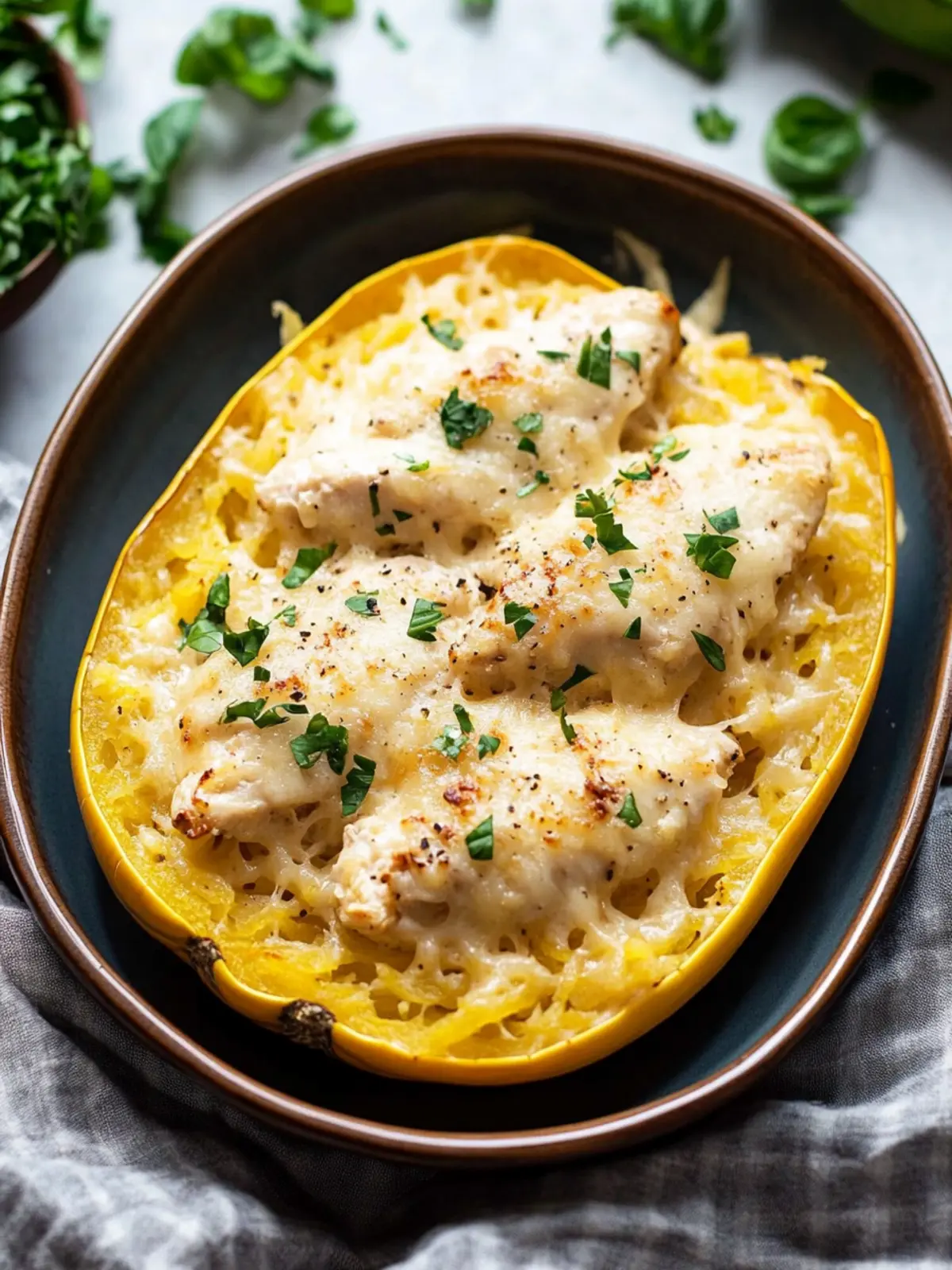 Creamy Chicken Alfredo Spaghetti Squash You’ll Crave Daily 2 Chicken Alfredo Spaghetti Squash