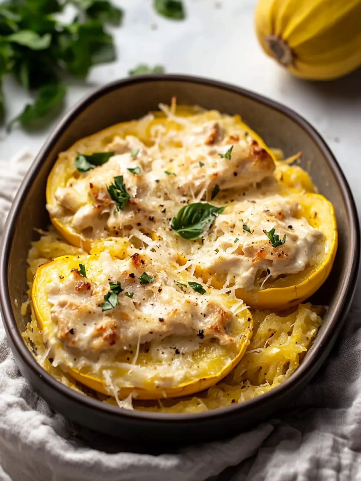 Creamy Chicken Alfredo Spaghetti Squash You’ll Crave Daily 5 Chicken Alfredo Spaghetti Squash