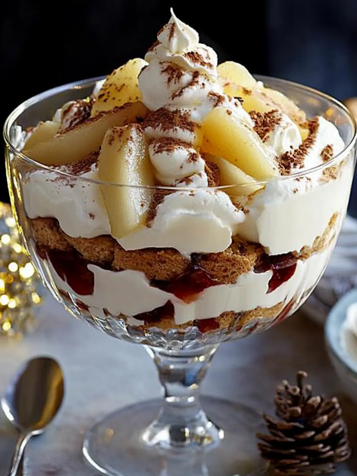 Gingerbread Trifle with Poached Pears and Spiced Cream Delight 3 Gingerbread Trifle with Poached Pears and Spiced Cream