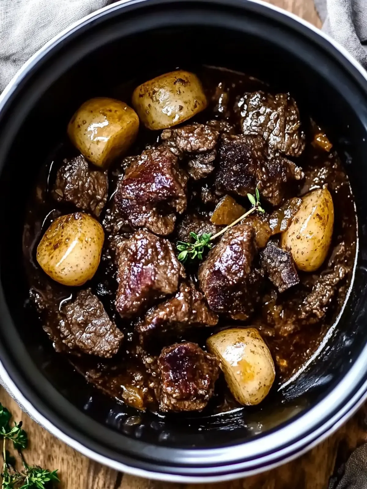 Crockpot Garlic Butter Beef Bites with Baby Potatoes Delight 5 crockpot garlic butter beef