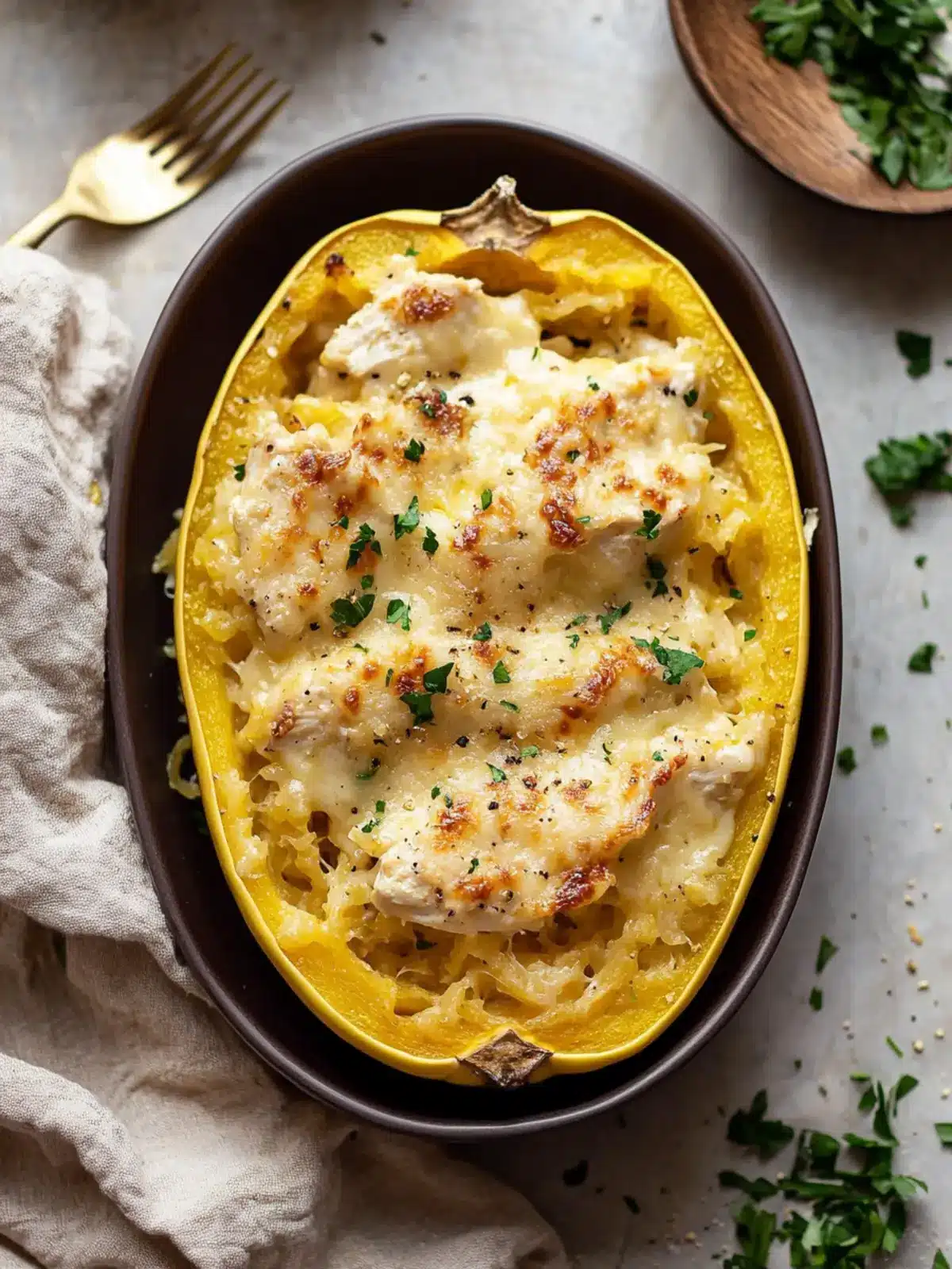 Creamy Chicken Alfredo Spaghetti Squash You’ll Crave Daily 4 Chicken Alfredo Spaghetti Squash