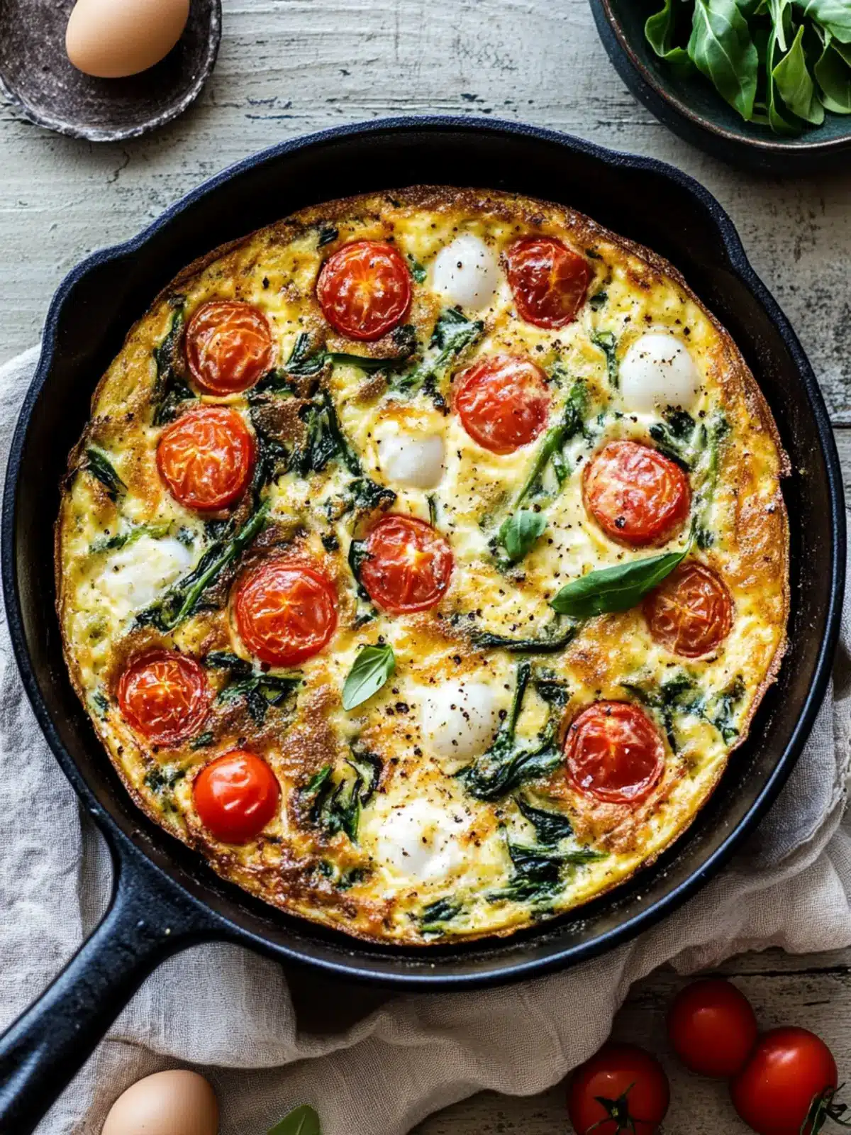 Savory Egg White Frittata with Bacon and Spinach Delight 3 Egg White Frittata