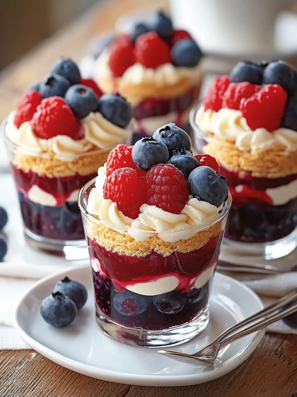 Delicious Red, White, and Blueberry Trifle Cups You’ll Love 4 Red, White, and Blueberry Trifle Cups