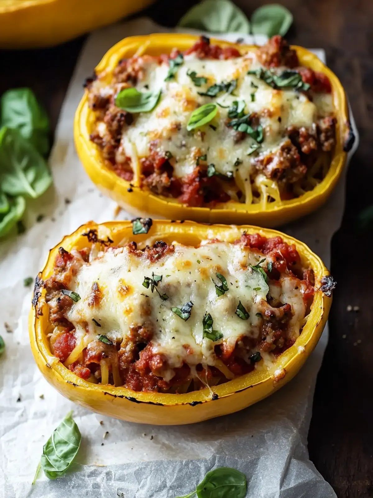 Delicious Spaghetti Squash Sausage Lasagna Boats You’ll Love 3 Spaghetti Squash Sausage Lasagna Boats