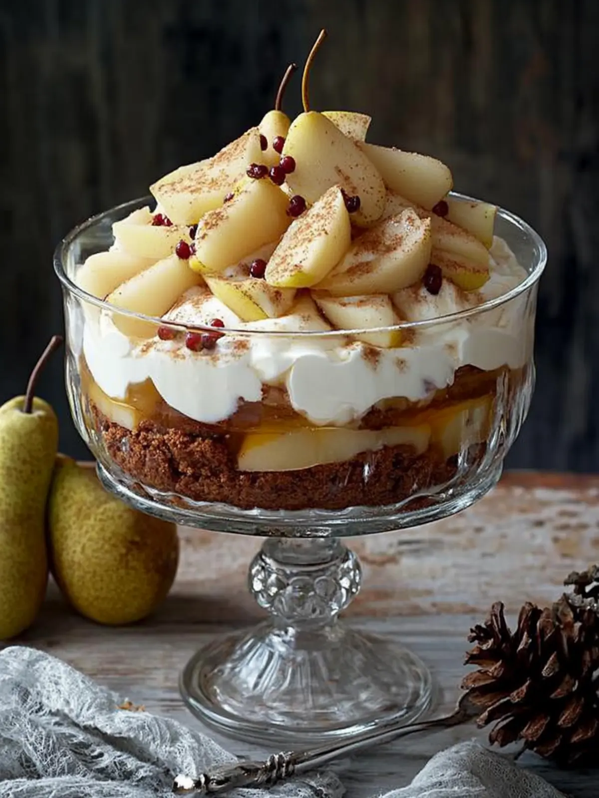 Gingerbread Trifle with Poached Pears and Spiced Cream Delight 2 Gingerbread Trifle with Poached Pears and Spiced Cream