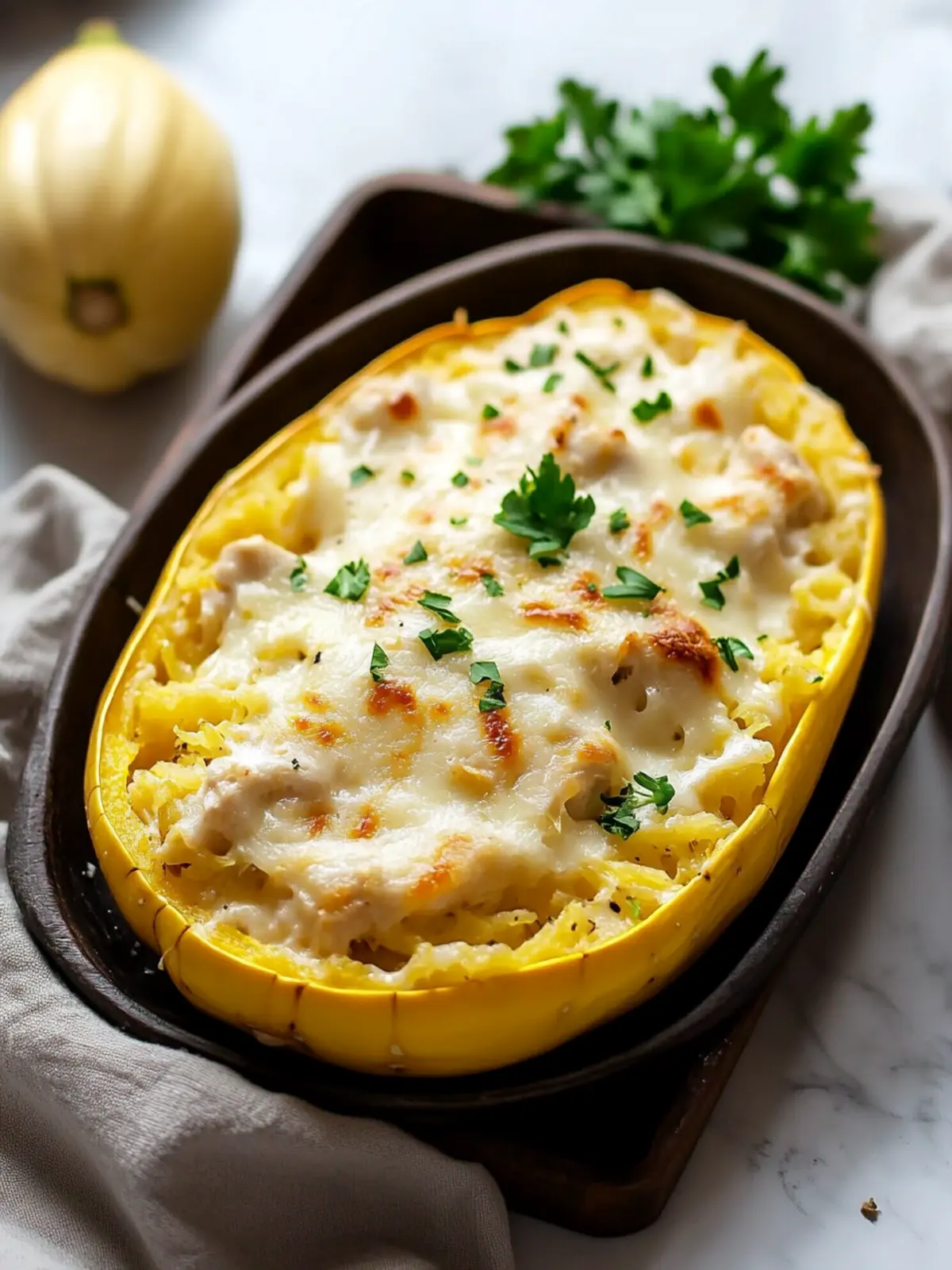 Creamy Chicken Alfredo Spaghetti Squash You’ll Crave Daily 3 Chicken Alfredo Spaghetti Squash