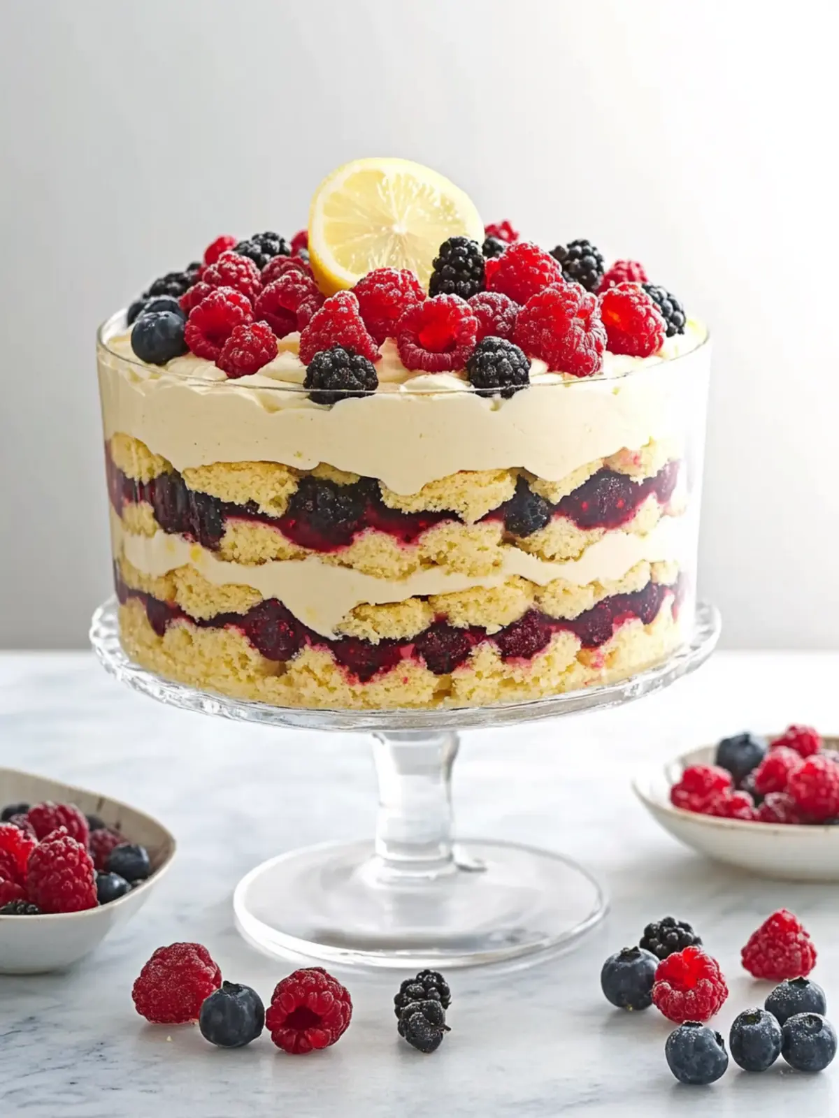 Lemon Berry Trifle: Easy Layers of Delight and Freshness 4 Lemon Berry Trifle