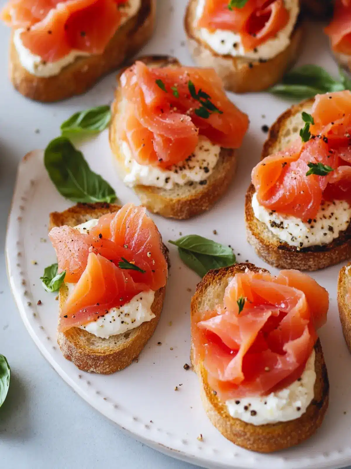 Savory Smoked Salmon Crostini with Creamy Tomato Relish 5 Smoked Salmon Crostini