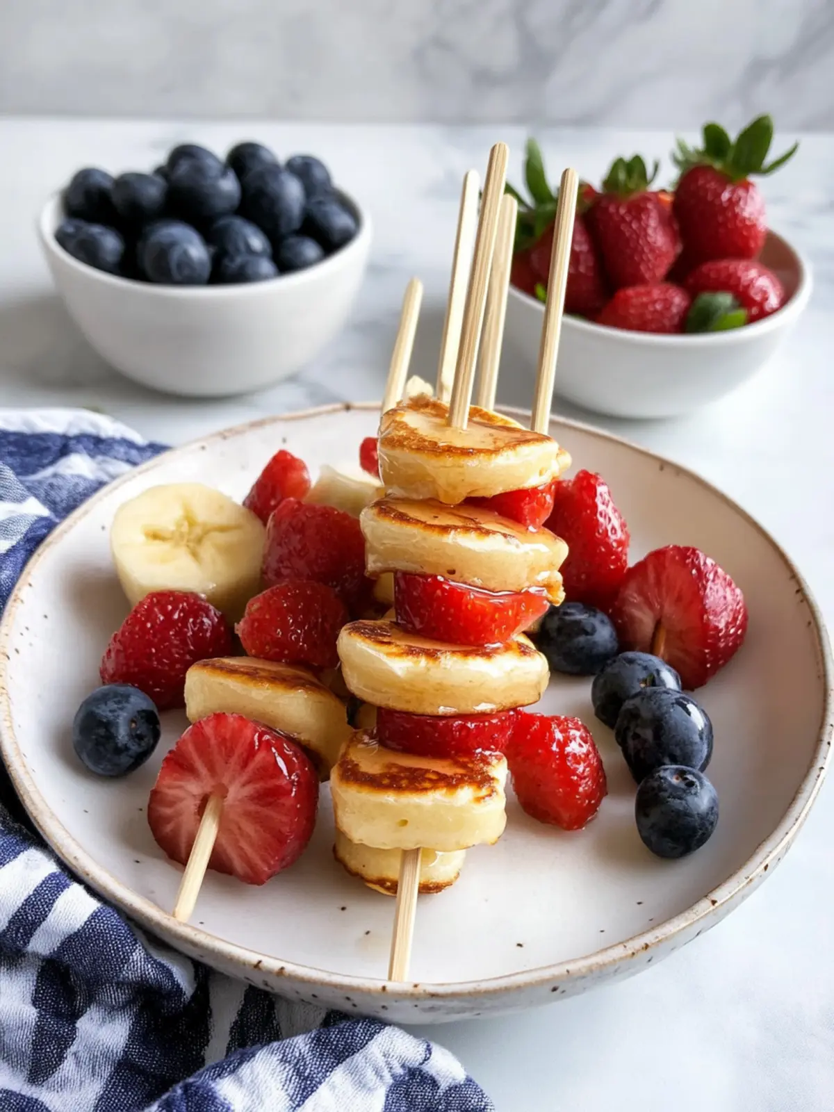 Pancake Skewers with Fruit: Easy, Fun Breakfast Delight 3 Pancake Skewers with Fruit