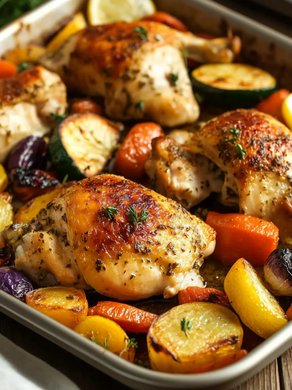 Sheet Pan Lemon Herb Chicken and Vegetables Made Easy 4 Sheet Pan Lemon Herb Chicken and Vegetables