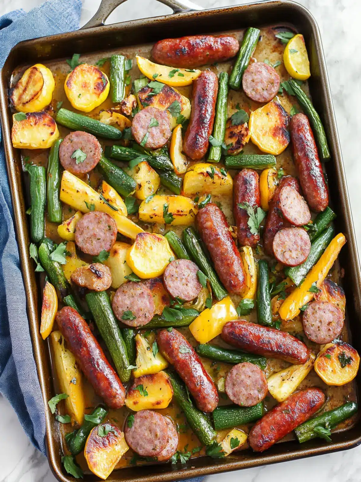Perfect Sheet Pan Sausage & Veggies with Cajun Butter Sauce 4 Sheet Pan Sausage & Veggies with Cajun Butter Sauce