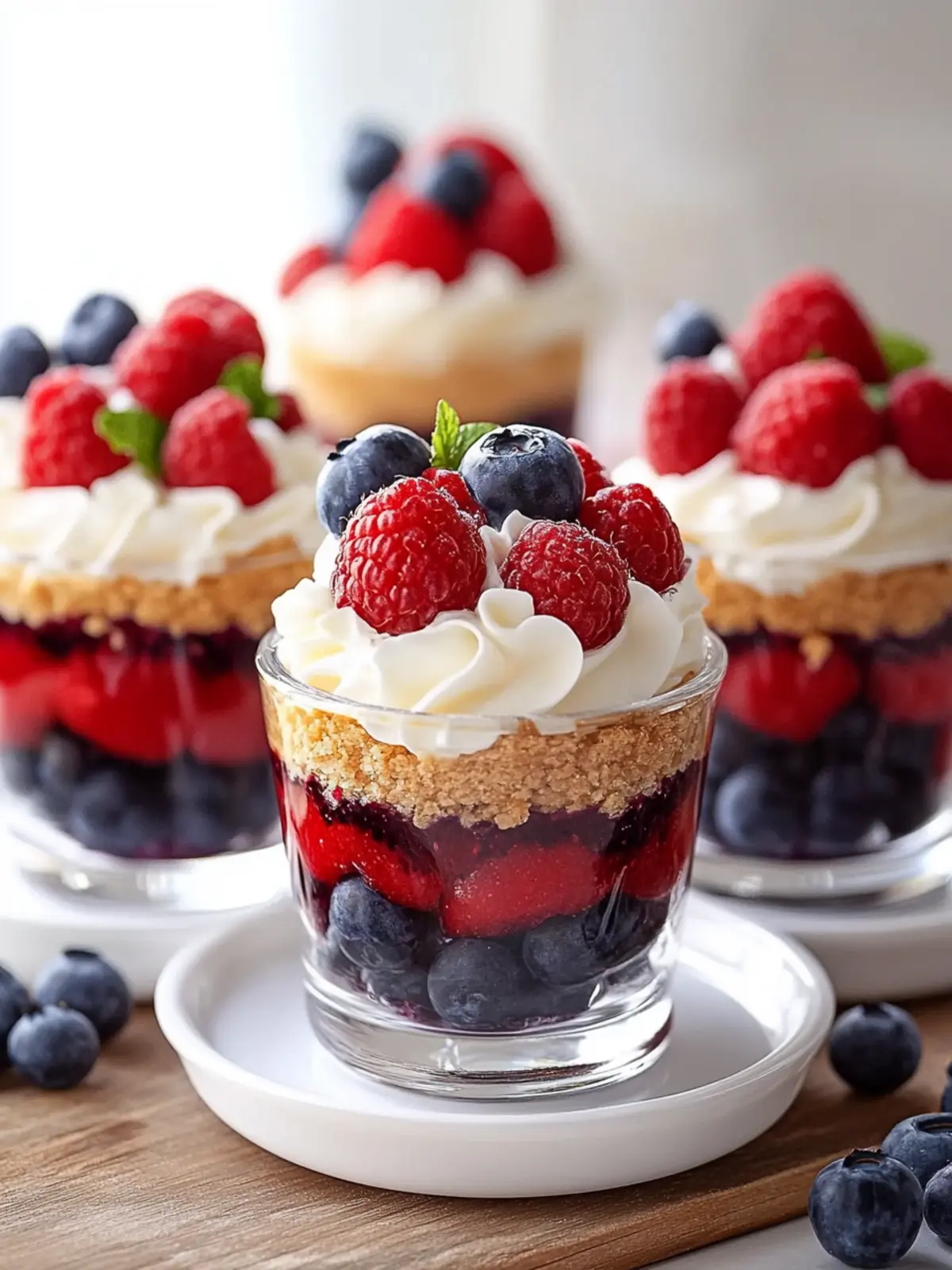 Delicious Red, White, and Blueberry Trifle Cups You’ll Love 2 Red, White, and Blueberry Trifle Cups