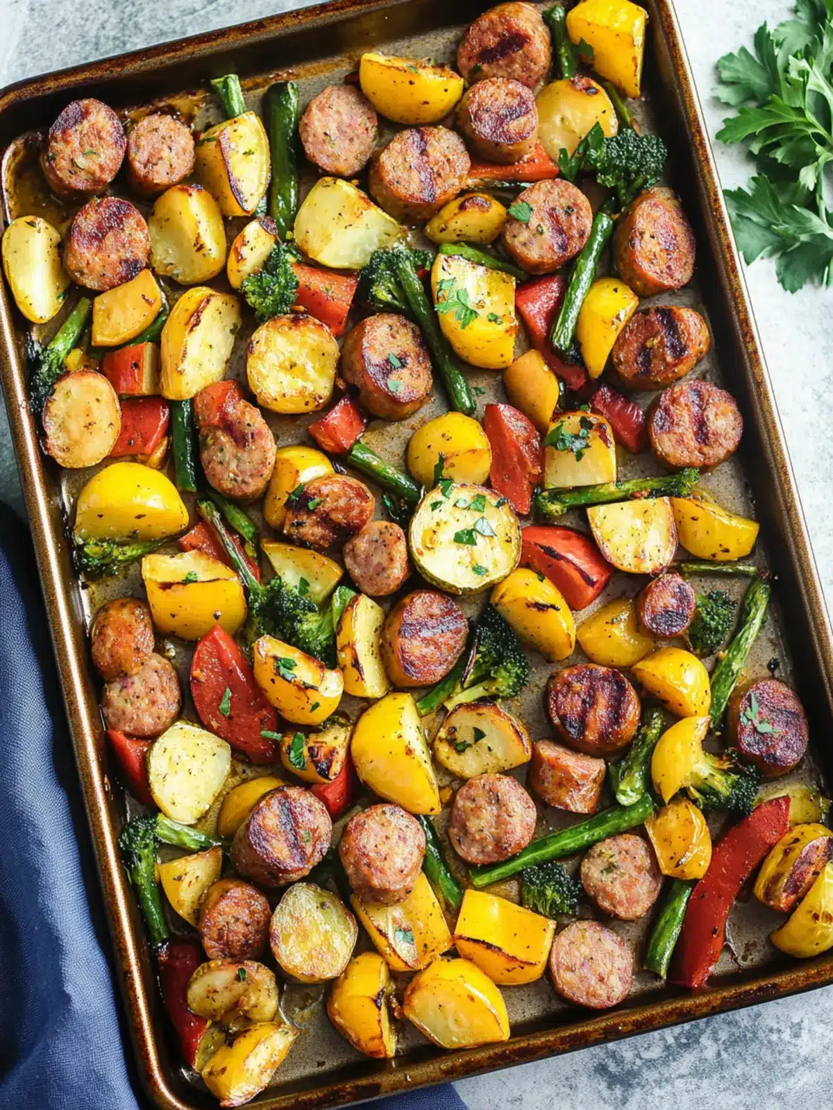 Perfect Sheet Pan Sausage & Veggies with Cajun Butter Sauce 5 Sheet Pan Sausage & Veggies with Cajun Butter Sauce