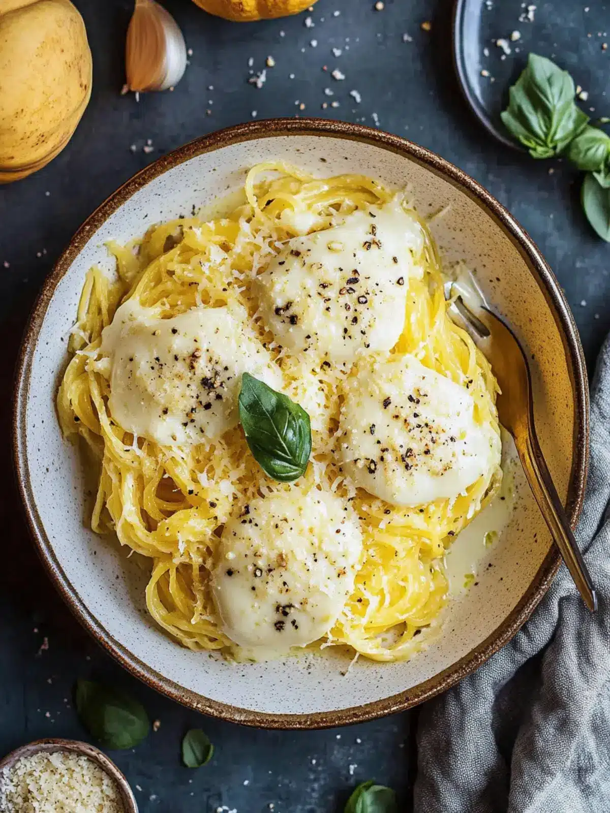 Creamy Spaghetti Squash Alfredo That You'll Crave! 4 Spaghetti Squash Alfredo