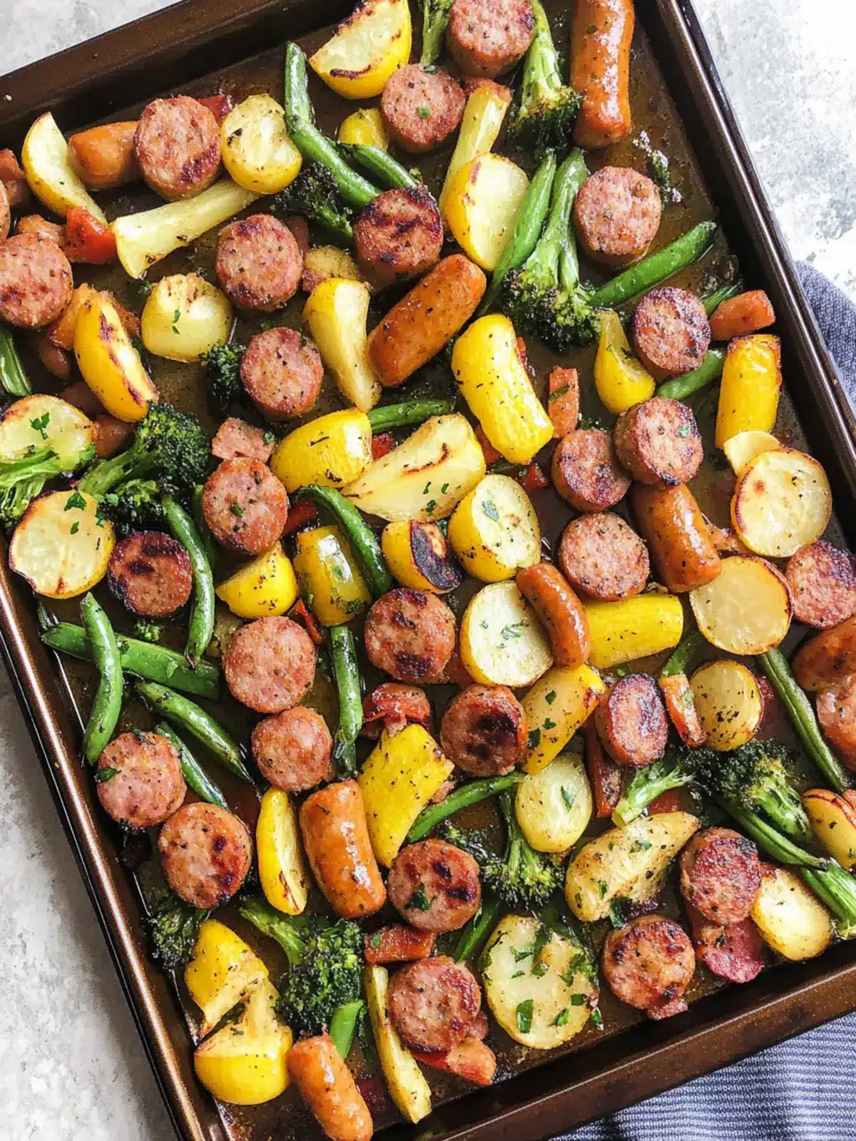 Perfect Sheet Pan Sausage & Veggies with Cajun Butter Sauce 3 Sheet Pan Sausage & Veggies with Cajun Butter Sauce