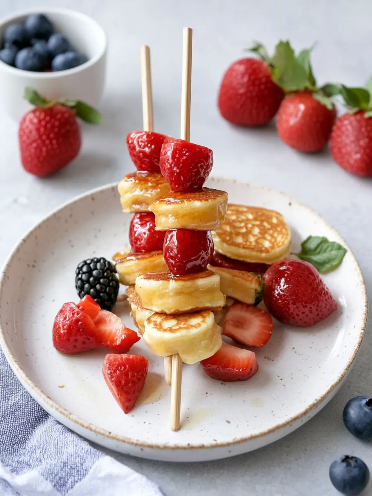 Pancake Skewers with Fruit: Easy, Fun Breakfast Delight 4 Pancake Skewers with Fruit
