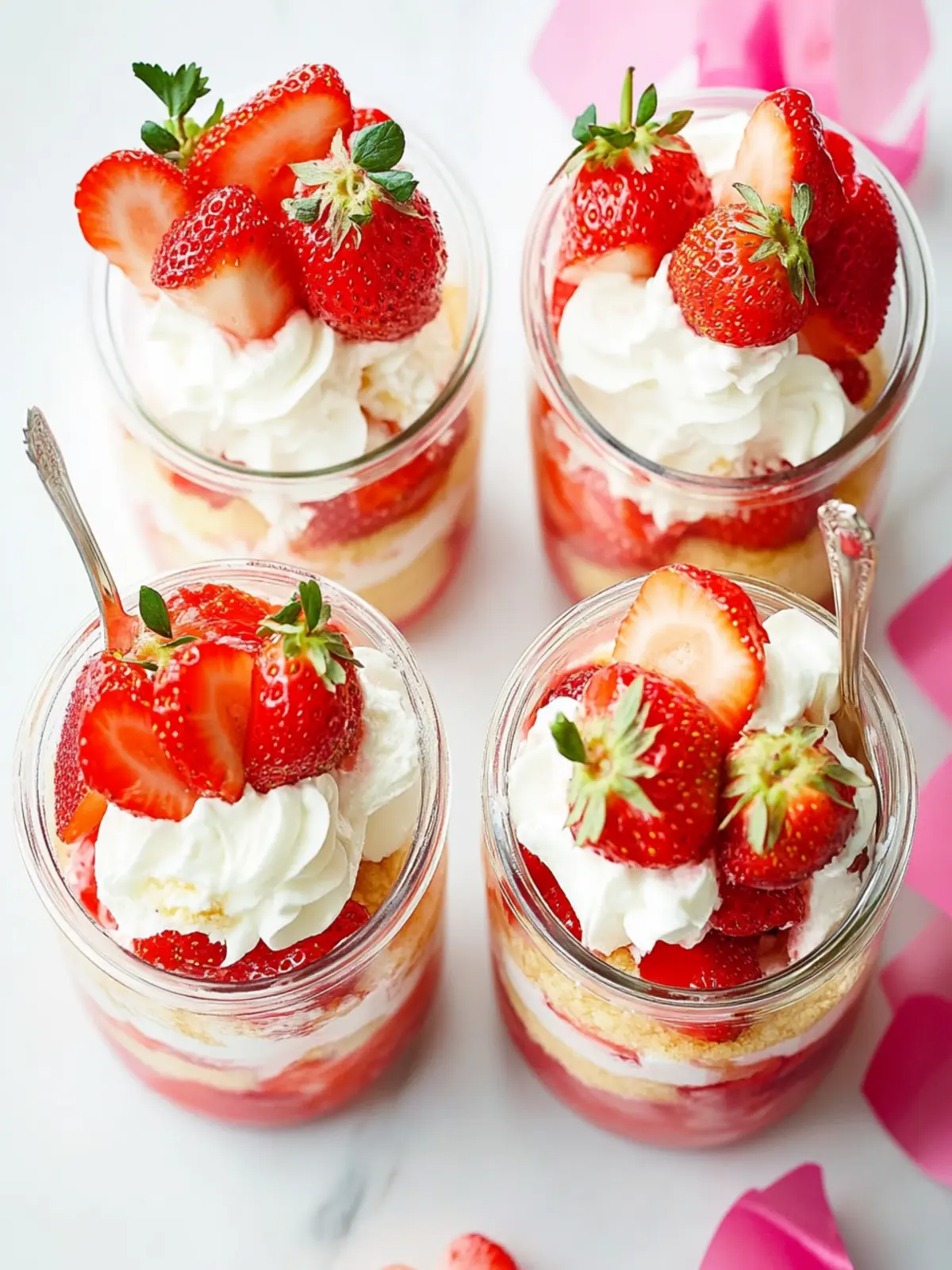 Delightful Strawberry Shortcake Trifles in Mason Jars 2 Strawberry Shortcake Trifles
