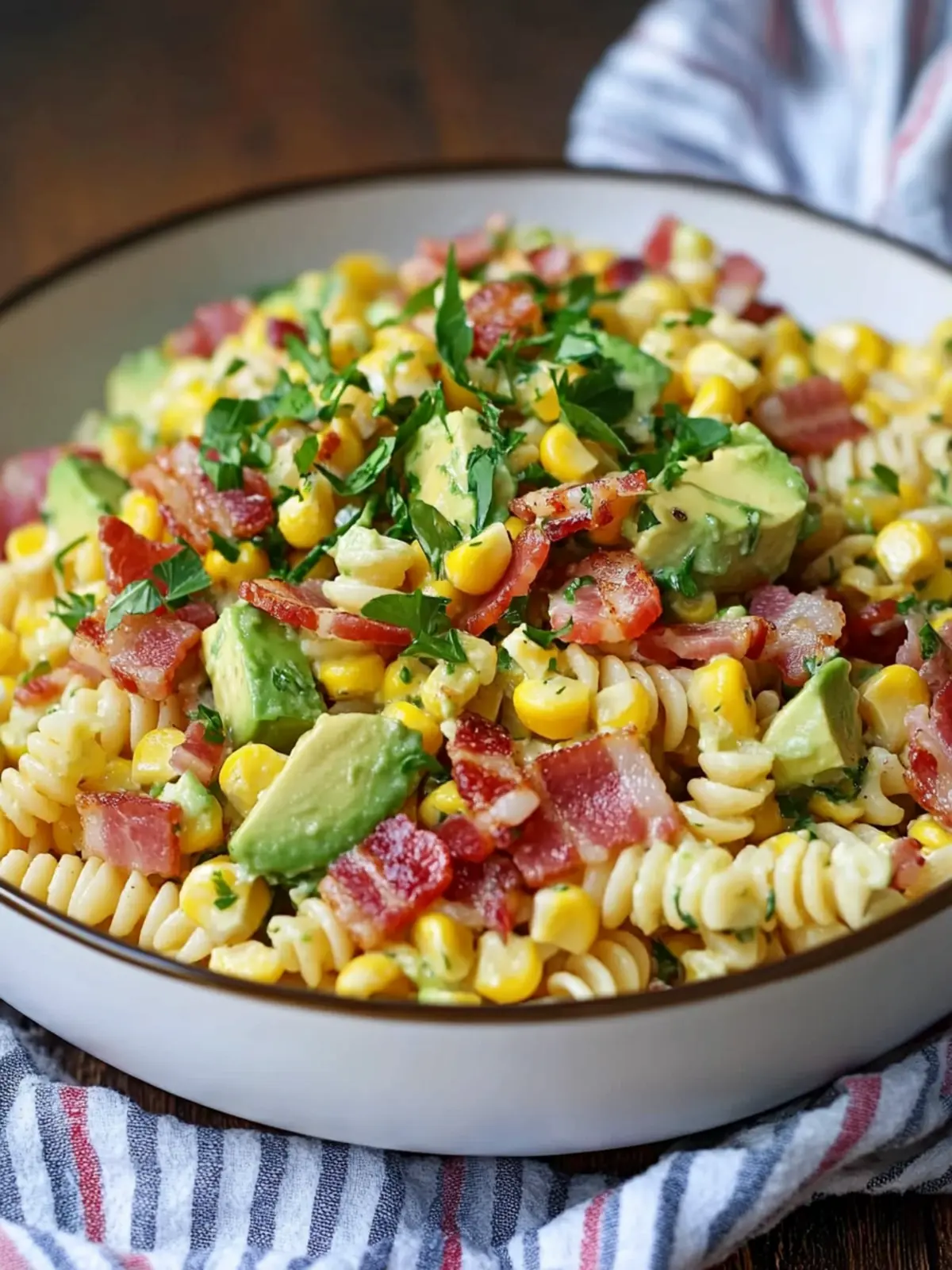 Smoked Corn Bacon Avocado Pasta Salad That's Simply Irresistible 2 Smoked Corn Bacon Avocado Pasta Salad