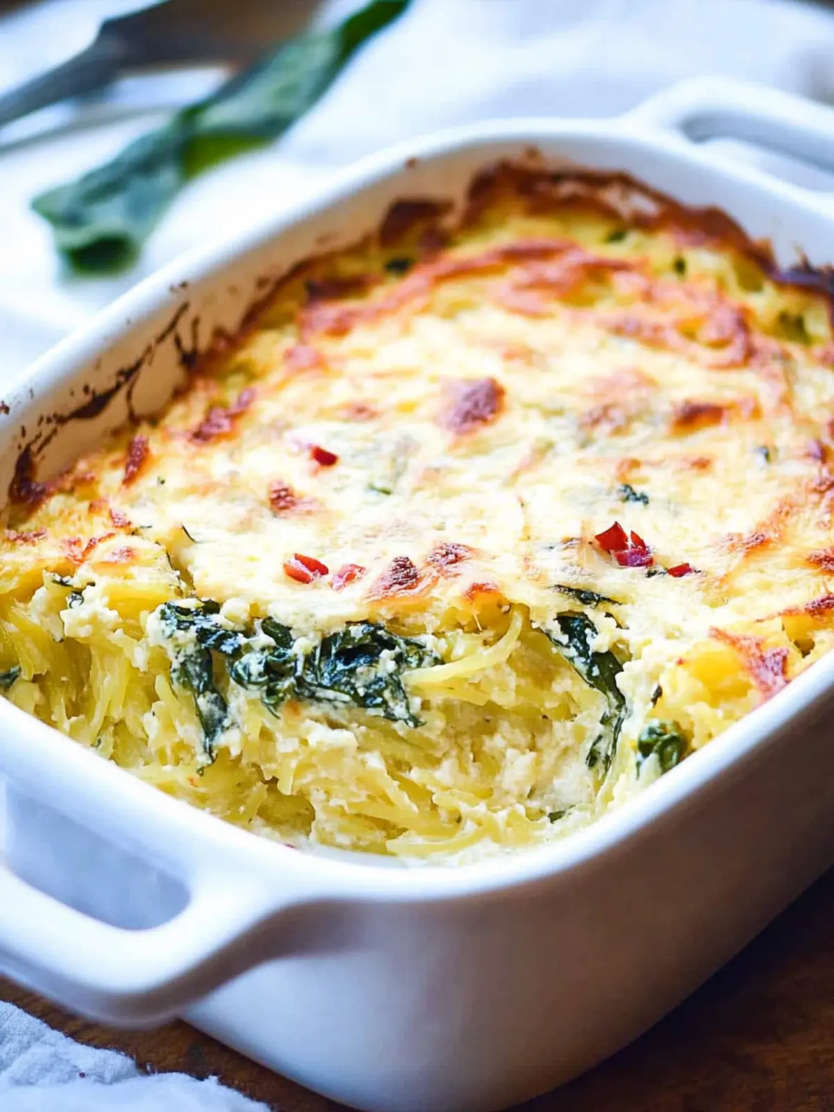 Creamy Spinach and Spaghetti Squash Casserole You’ll Love 2 Creamy Spinach and Spaghetti Squash Casserole