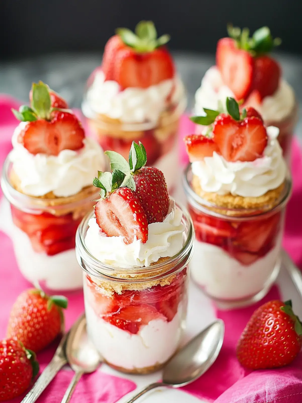 Delightful Strawberry Shortcake Trifles in Mason Jars 3 Strawberry Shortcake Trifles