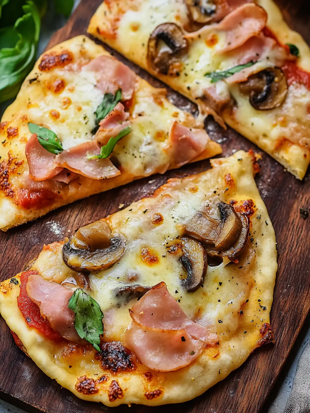 Ham and Mushroom Naan Bread Pizza That'll Wow Your Taste Buds 2 Ham and Mushroom Naan Bread Pizza