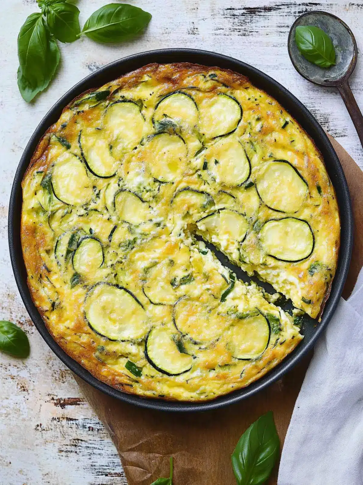 Cheesy Summer Zucchini Frittata with Fresh Basil Delight 2 Cheesy Summer Zucchini Frittata with Fresh Basil
