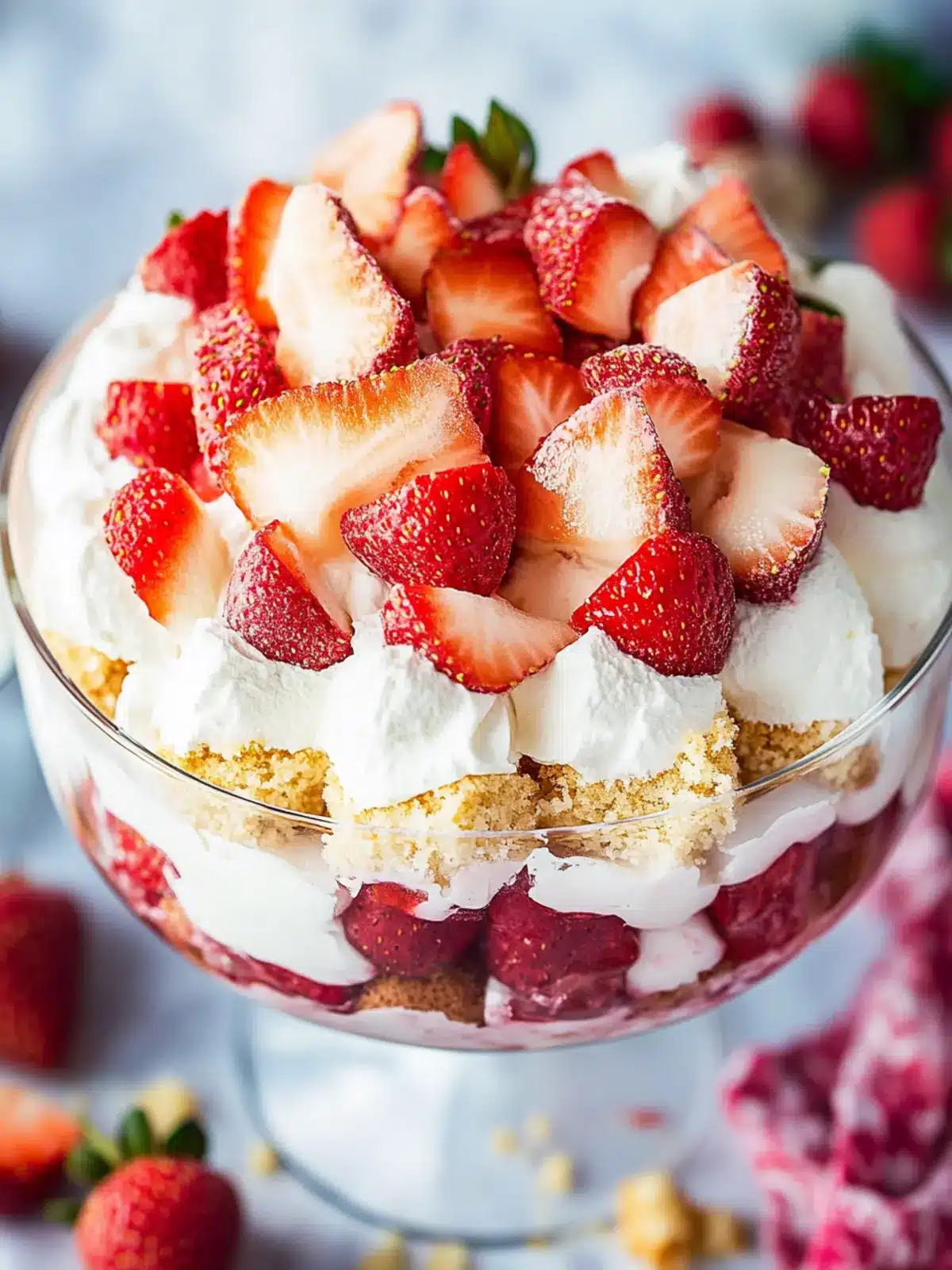 Delightful Strawberry Shortcake Trifle for Joyful Gatherings 2 STRAWBERRY SHORTCAKE TRIFLE