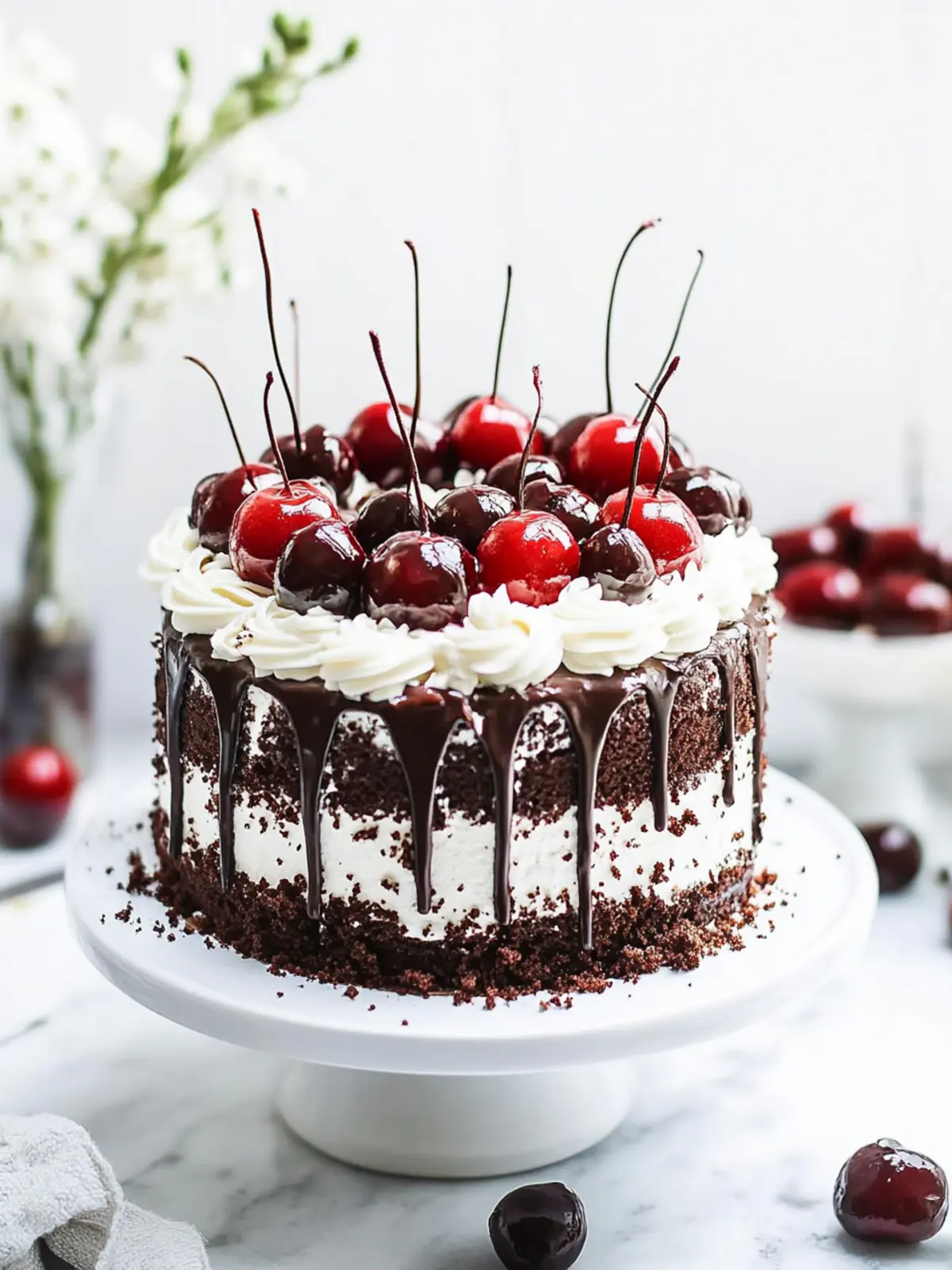 Decadent Black Forest Cake with Brandy Cherry Bliss 3 Black Forest Cake