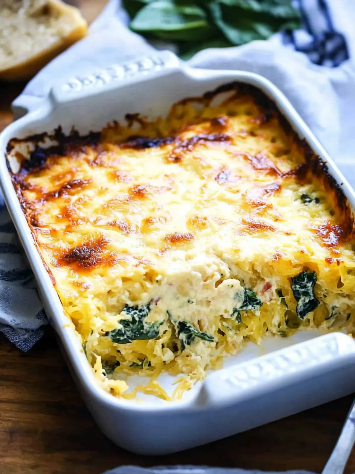 Creamy Spinach and Spaghetti Squash Casserole You’ll Love 4 Creamy Spinach and Spaghetti Squash Casserole
