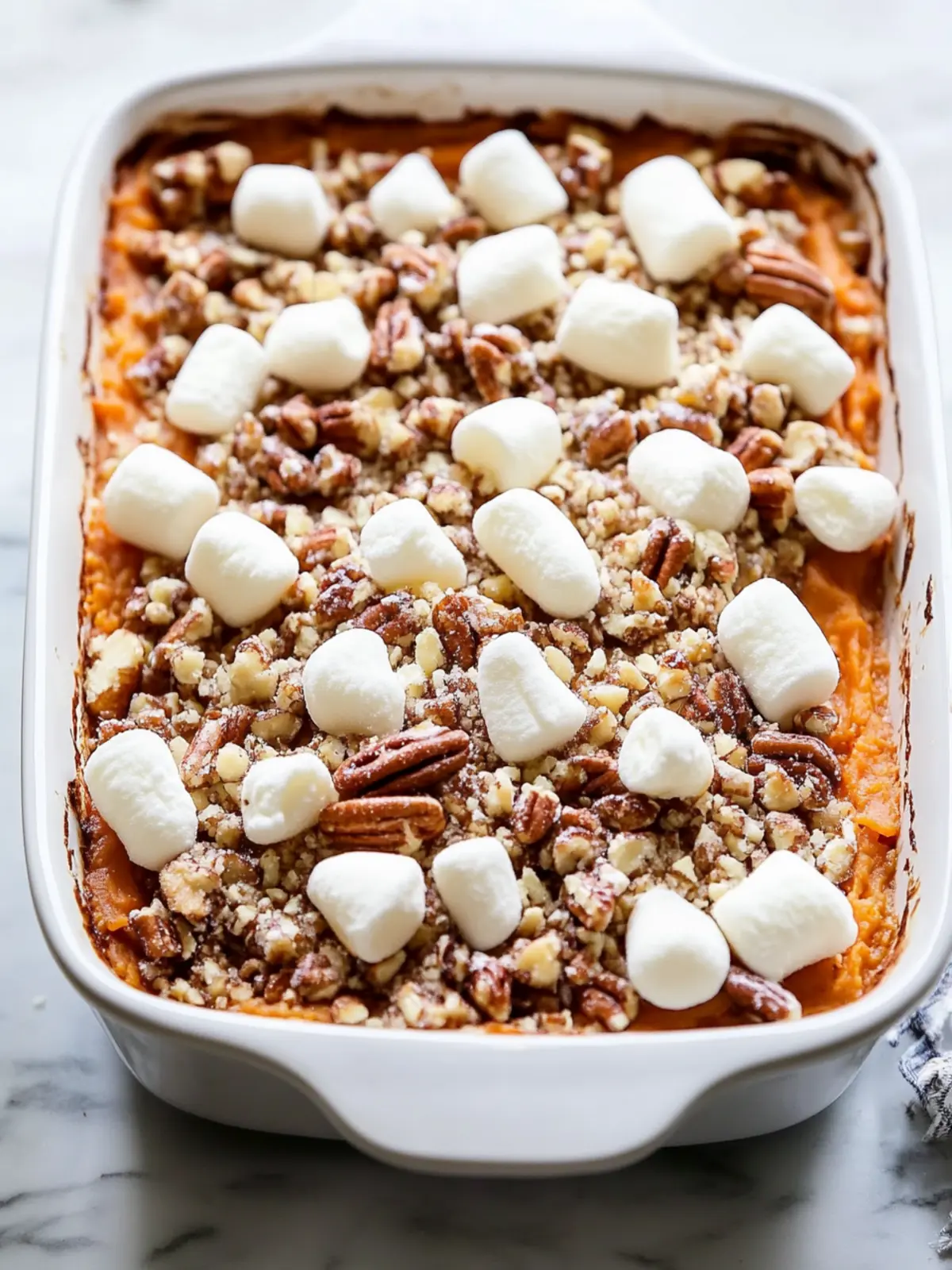 Sweet Potato Casserole with Marshmallows and Pecan Delights 3 Sweet Potato Casserole with Marshmallows and Pecan Streusel
