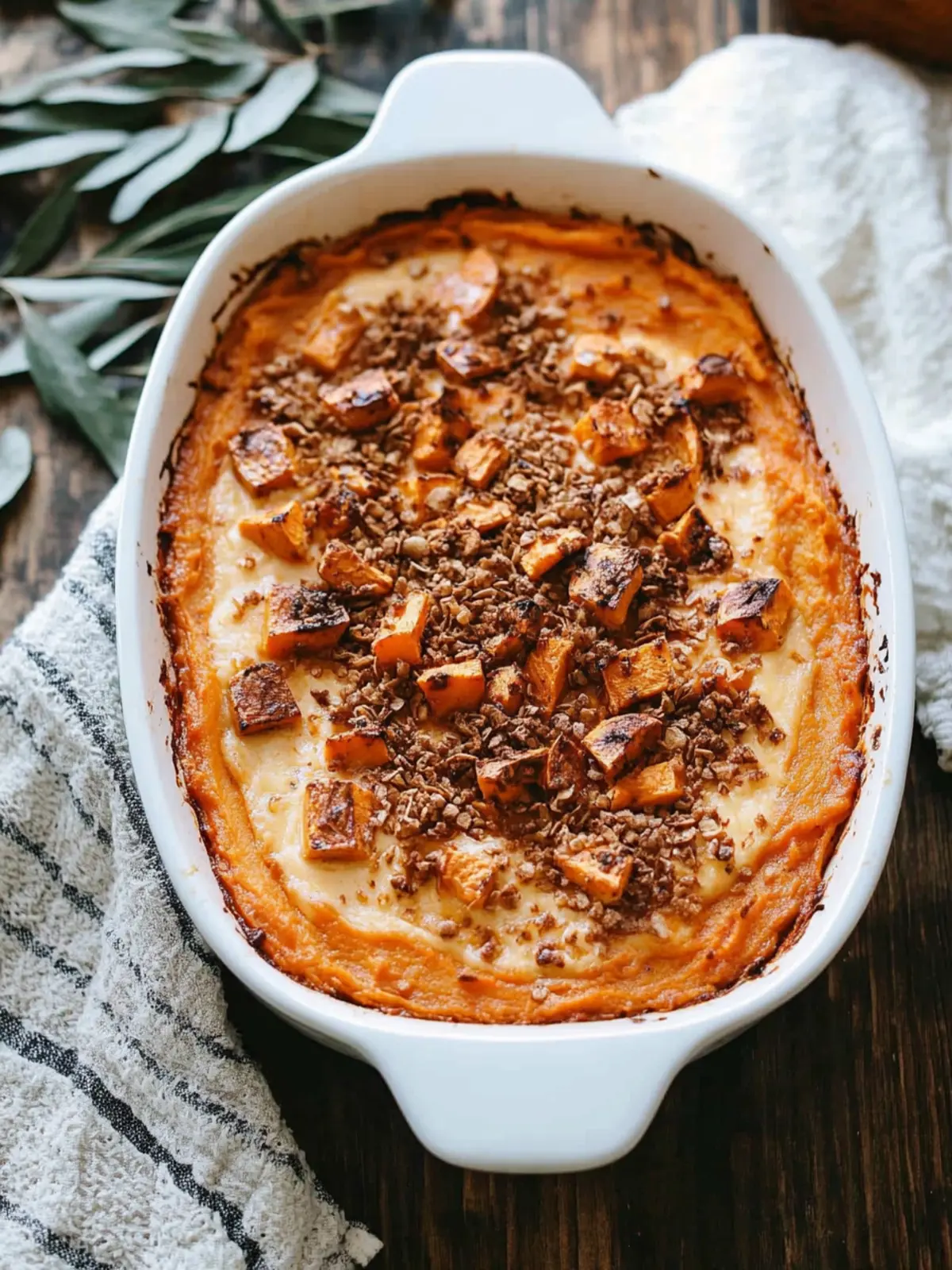 Delicious Sweet Potato Casserole with Crunchy Pecan Topping 2 Sweet Potato Casserole
