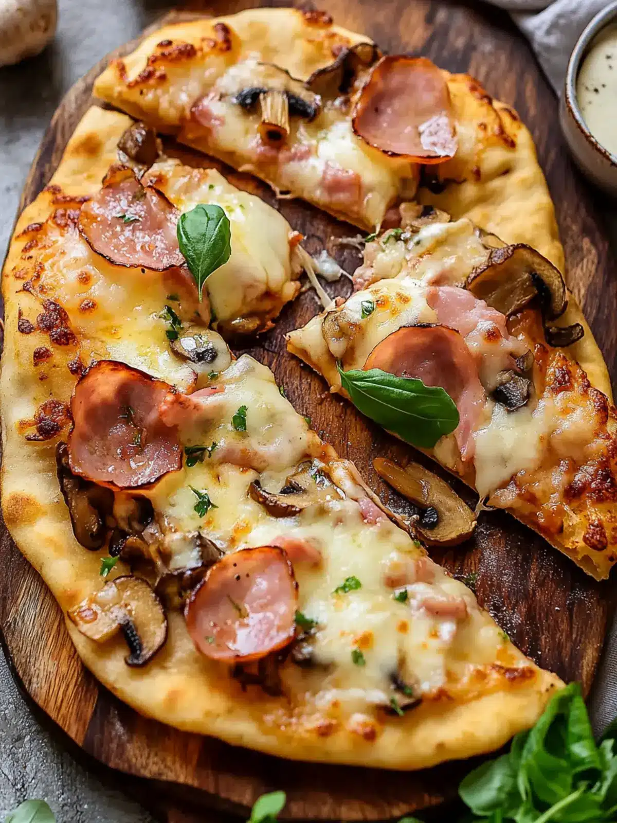 Ham and Mushroom Naan Bread Pizza That'll Wow Your Taste Buds 4 Ham and Mushroom Naan Bread Pizza
