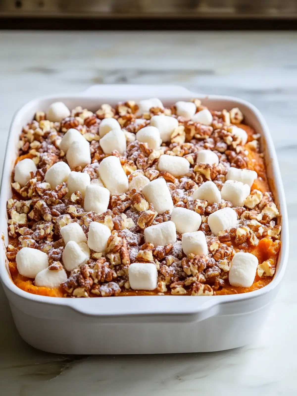 Sweet Potato Casserole with Marshmallows and Pecan Streusel Magic 3 Sweet Potato Casserole with Marshmallows and Pecan Streusel