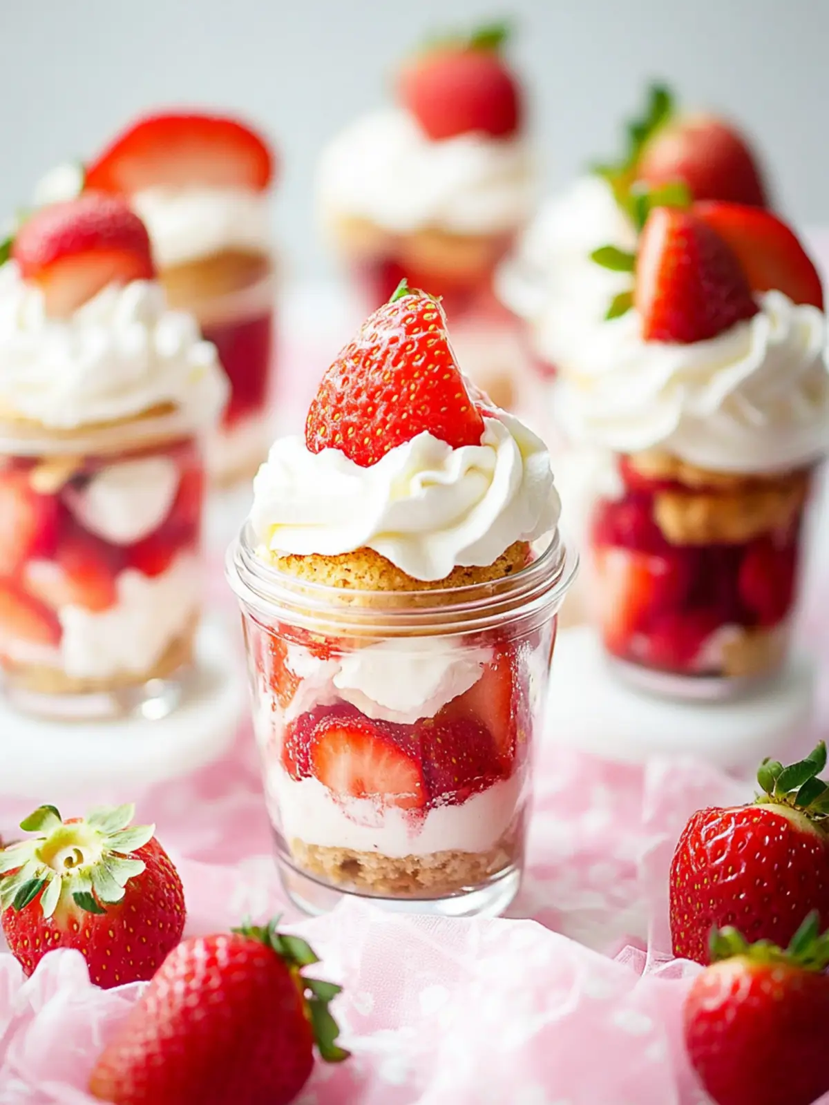 Delightful Strawberry Shortcake Trifles in Mason Jars 4 Strawberry Shortcake Trifles